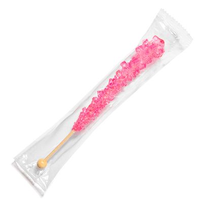Candy Envy - Pink Rock Candy Sugar Sticks - Cherry Flavored - 12 Indiv. Wrapped - Pink Candy For Candy Buffet