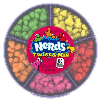 Nerds Twist &amp; Mix Candy, Assorted Fruit Flavors, 2.1 Ounce Container (Pack of 6)