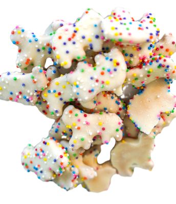 Yogurt Coated Animal Crackers - 1 lb of Fresh Gourmet Sweet Creamy Covered Dipped Animal Crackers with Rainbow Non Pareil Beads in Resealable Bag
