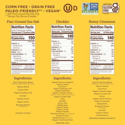 Simple Mills Best Snacks Variety Pack, Sea Salt Almond Flour Crackers, Honey Cinnamon Sweet Thins and Cheddar Pop Mmms, Gluten Free, Paleo Friendly Healthy Snacks, (Pack of 3)