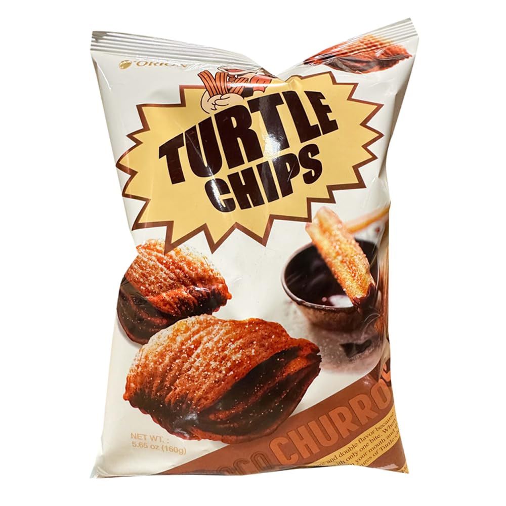 Cros Orion Turtle Chips-Choco Churros Flavor-Crispy Korean Party Corn Snacks-3 Packs x 160G