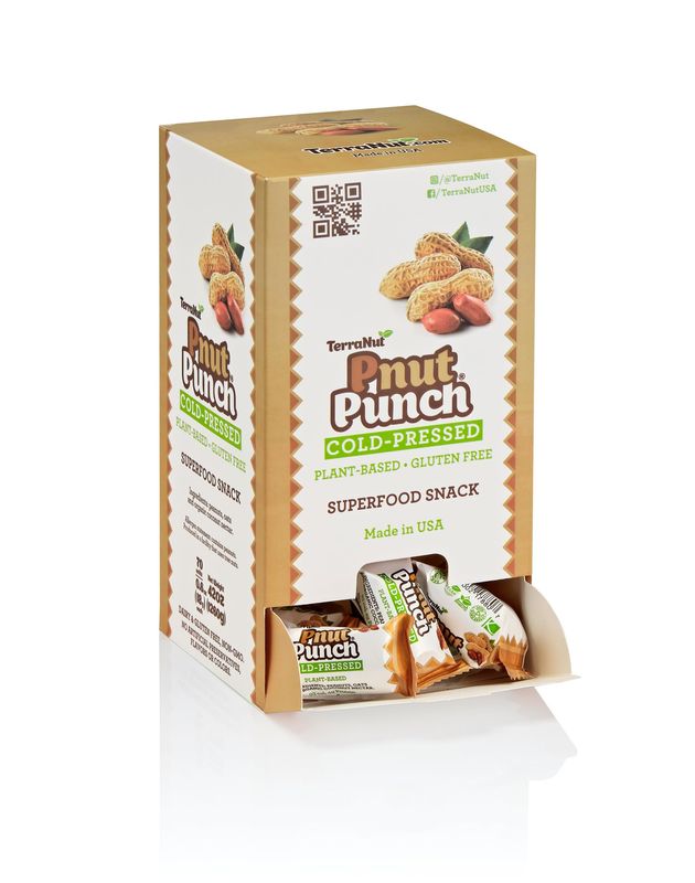 Terranut Pnut Punch Superfood Snack 70 Count Gravity Box - Cold Pressed - Plant Based - Gluten Free Superfood Snack - Peanut