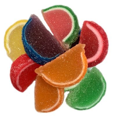 Olivenation Mini Fruit Jelly Slices - Vibrant Assorted Colors &amp; Fruit Flavors | Irresistibly Fun &amp; Delicious Edible Candy Decorations or Snacks | 16 ounces