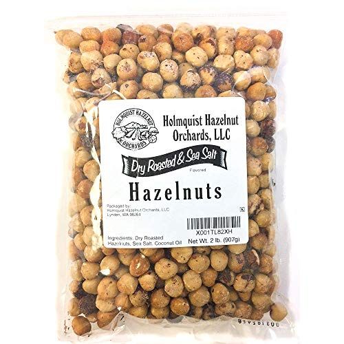 2 LB | Holmquist Hazelnuts Dry Roasted Hazelnuts | Sea Salt | Skins Mostly Removed | HEART HEALTHY | NON-GMO, GLUTEN FREE, KOSHER, RESEALABLE, KETO-FRIENDLY