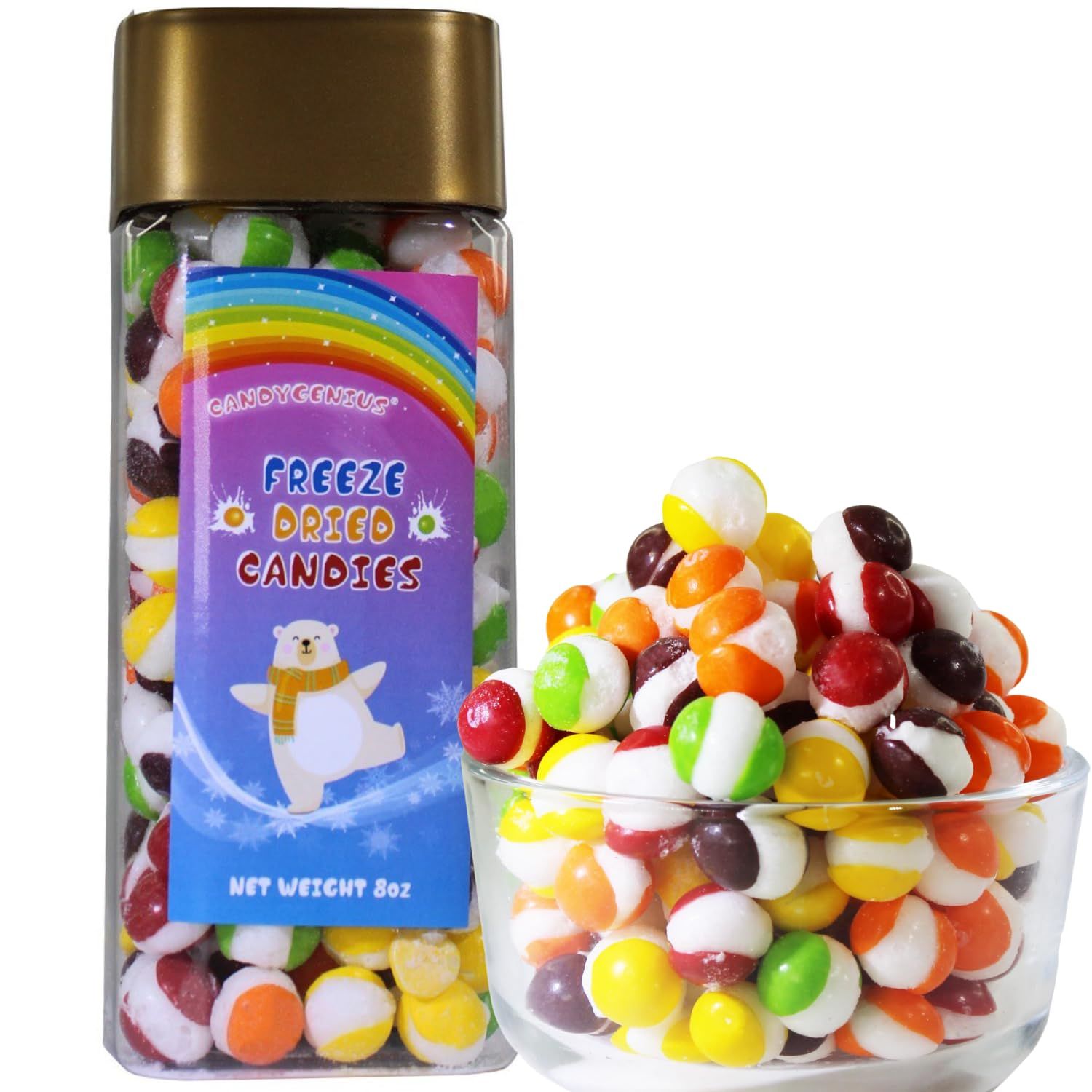 Halloween Candy Innovative Crunch - Premium Freeze Dried Candy in 8oz Safe Canister, Frozen Dehydrated Popular Candies, Perfect Snack for Trick-or-Treat, Party Favors &amp; Halloween Treats