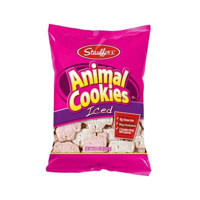 STAUFFERS Iced Animal Cookies - 12 Count, 8oz Bags - Classic Animal-Shaped Snacks for the Family