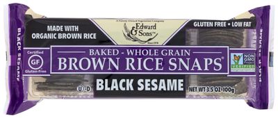 Edward &amp; Sons, Brown Rice Snaps, Black Sesame Flavor, Organic, 3.5 oz
