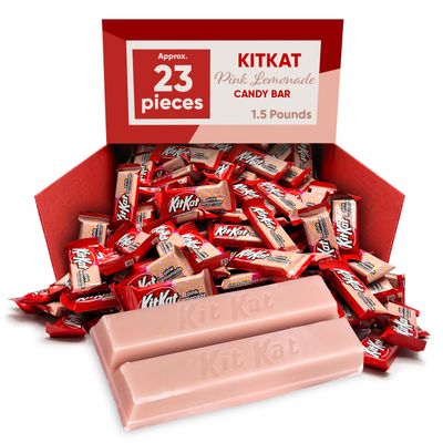 Pink Lemonade Crisp Wafers 1.5 Pounds Approx 23 Pieces - Candy Bars Pink Candy Chocolate Bars - Chocolate Candy Bars Limited Edition Flavor - Individually Wrapped Pink Snacks - Chocolate Wafers Bulk