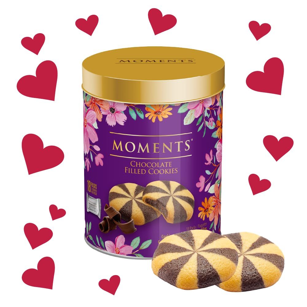 Colombina&#39;s Moments Butter Crunch Cookies - Pack Of 1 - Individually Wrapped Valentine&#39;s Day Treats Perfect for Sharing Love in a Tin of Gourmet Butter Cookies