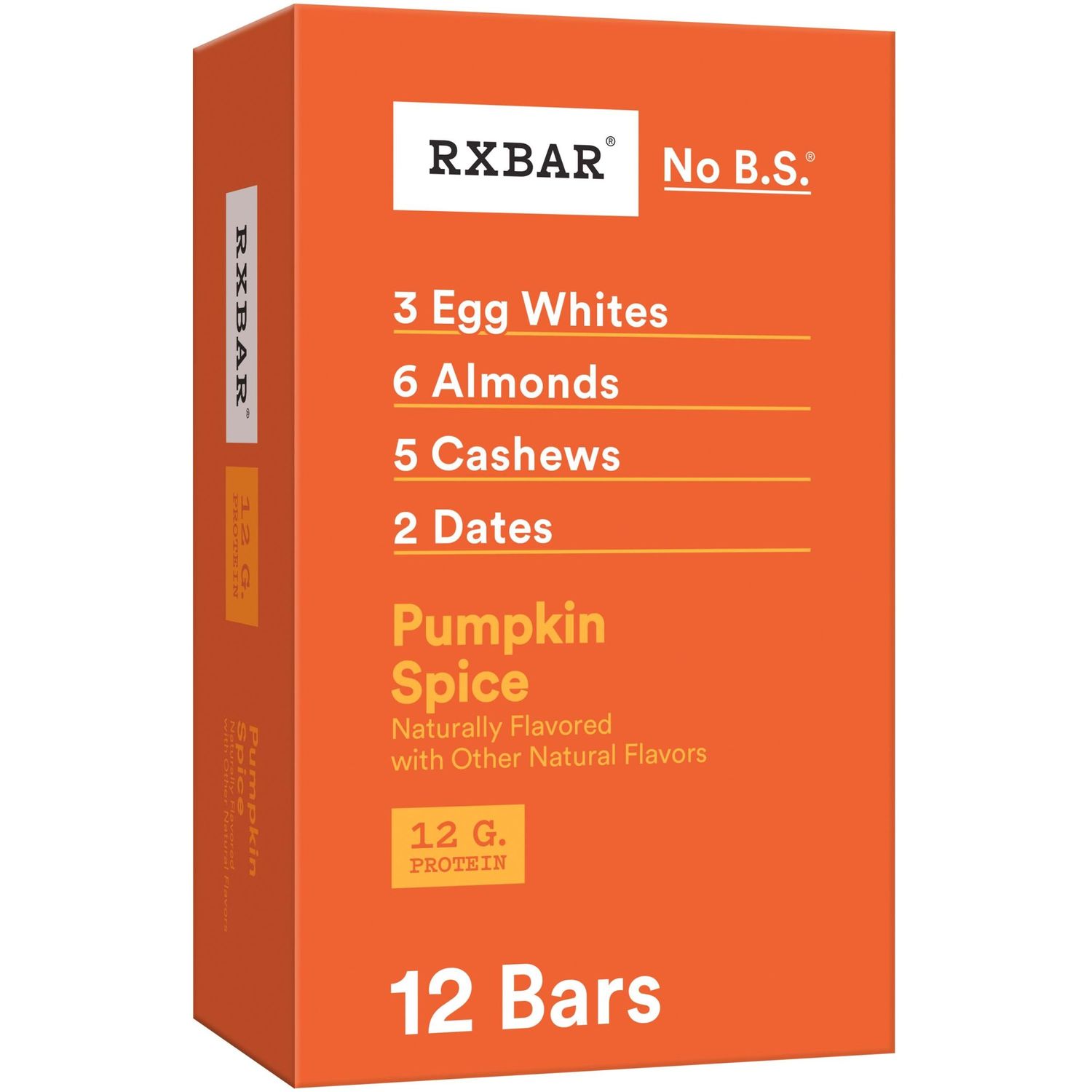 RXBAR Protein Bars, Protein Snack, Snack Bars, Pumpkin Spice, 22oz Box (12 Bars)