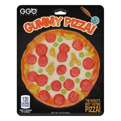 Giant Gummy Pizza - Five Fruity Flavors, Offered in Two Classic Styles for Ultimate Enjoyment, Directly from GGB Candies&#39; Culinary Creations (Round Pizza, 16 Ounce)