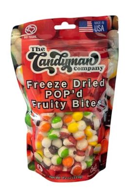 The Candyman Company Freeze Dried Fruity Bites, Assorted Flavors, 4.2 oz, Made in USA