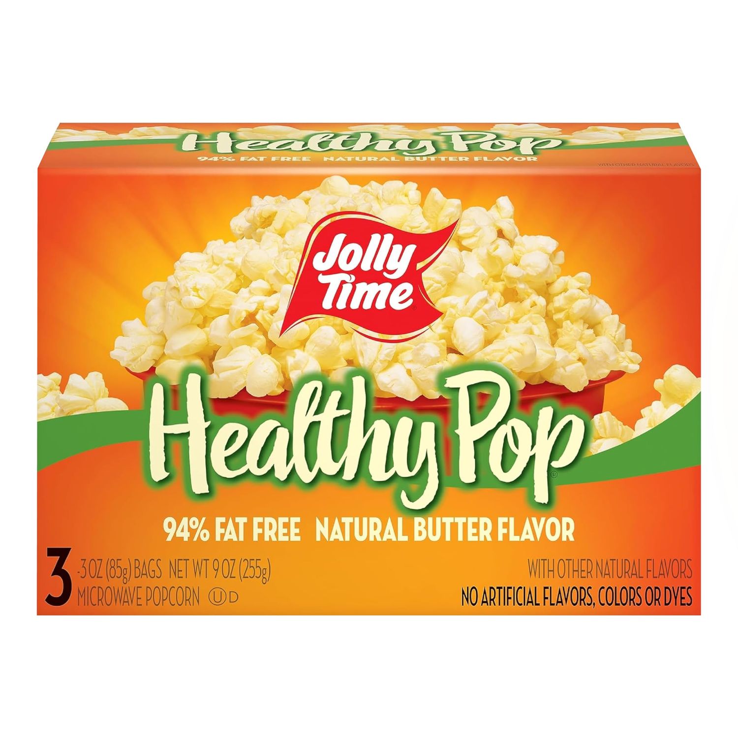 Jolly Time Healthy Pop Butter Flavor Popcorn, 3.2 Oz, 3 Ct