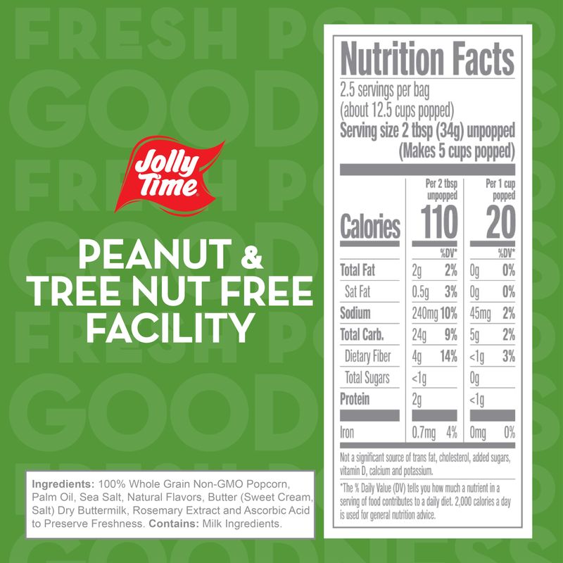 Jolly Time Healthy Pop Butter Flavor Popcorn, 3.2 Oz, 3 Ct