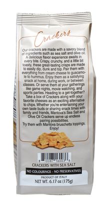 Mantova Crackers with Sea Salt, 6.17 oz. (Pack of 2), Product of Italy, Traditional, Oven-Baked Crackers, All-Natural, Vegan-Friendly, No Artificial Coloring, Flavoring or Preservatives