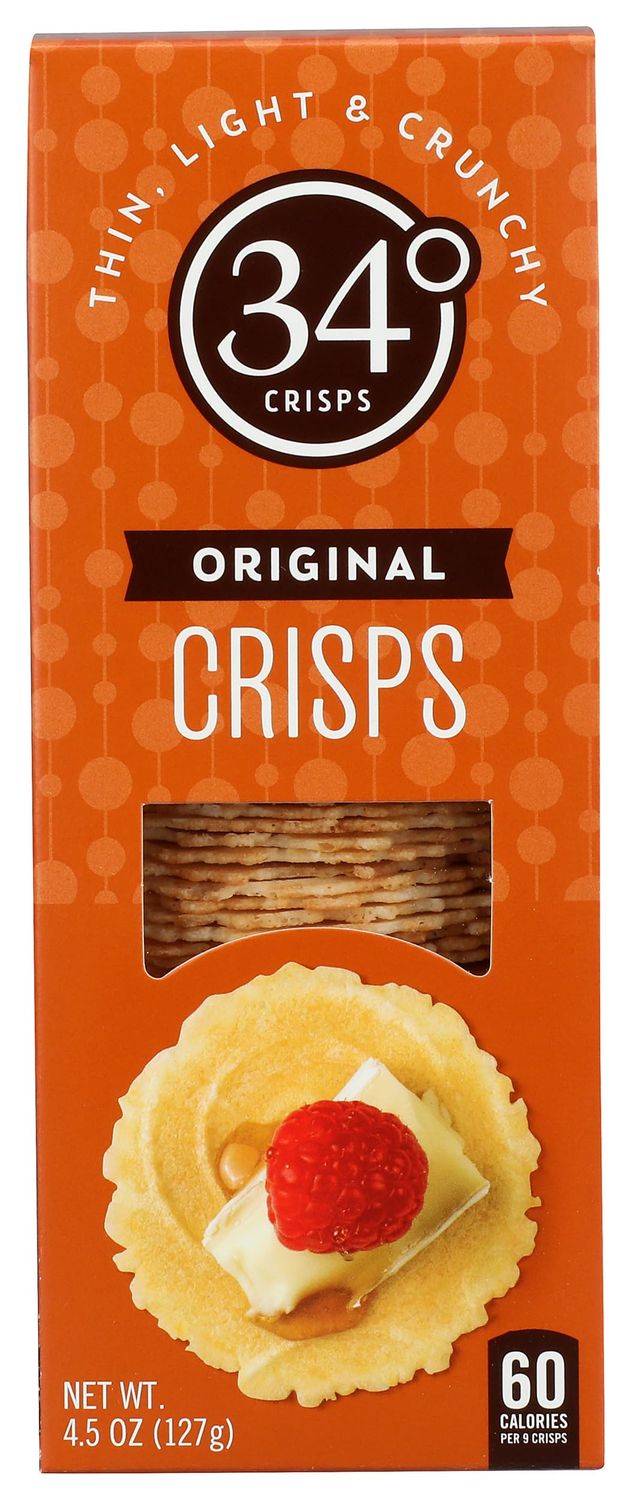 34 Degrees Natural Crispbread, Vegetarian, 4.5 Ounces (Pack Of 12)