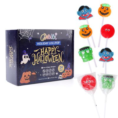 Halloween Lollipop Suckers,Pumpkin Candy Suckers,Vampires Candies,Lollipops Individually Wrapped,Great for Halloween Goody Bag Fillers 24 Pack