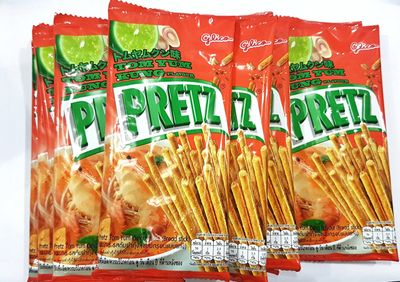 Glico Pretz Bread Stick Tom Yum Kung Flavour 14.5g 12 Packs