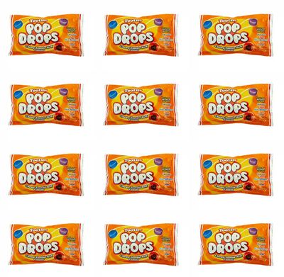 Pop Drops Candy Lollipop Suckers Without The Stick In Classic Assorted Fruit Flavors Bulk Value Pack In Resealable Bag - 12 Count of Individually Wrapped 2.25 oz Packs (1.68 lbs)