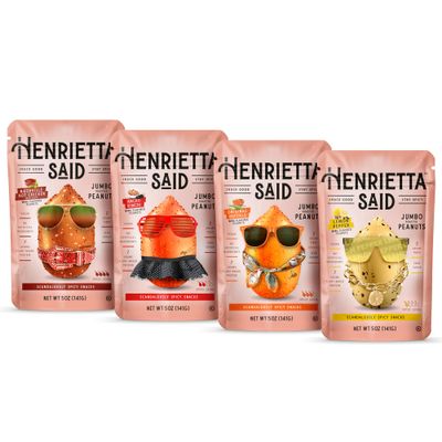 Henrietta Said Wing-Flavored Peanuts - Variety Pack - Truly Good Foods Shelled Snacking Nuts - Bold Flavors - Savory &amp; Spicy - Jumbo Flavored Peanuts - Protein Packed Vegan Snack - 4 (5-oz) Packs