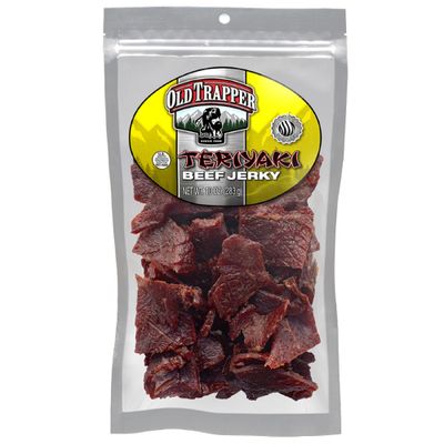 Old Trapper Beef Jerky, Teriyaki 10-Ounce Individual Pack, Tender Meat Snack for Lunches or Between Meals, 11 Grams of Protein, Zero Grams of Fat, and 70 Calories per Ounce (Pack of One)