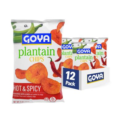 Goya Foods Plantain Chips, Hot &amp; Spicy, 5 Ounce (Pack of 12)