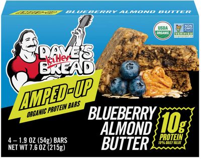 Dave&#39;s Killer Bread Amped-Up Blueberry Almond Butter Organic Protein Bars, 4 Count