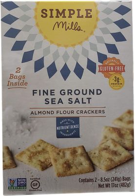 Simple Mills Simple Mills Almond Flour Crackers (2 X 8.5 Ounce )Total Net Wt (17 Ounce ),, ()