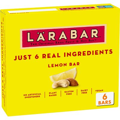 Larabar Lemon Bar, Gluten Free Vegan Fruit &amp; Nut Bar, 1.6 oz Bars, 6 Ct
