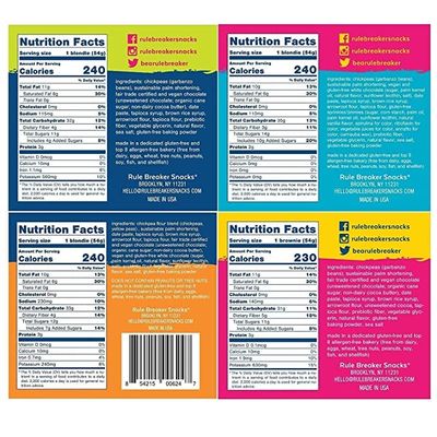 Rule Breaker Snacks Flavor Variety Pack 4-Pack | Vegan, Gluten-Free, Allergen-Free | Great for School, Office, Pantry | 4 Individually Wrapped 1.9-oz