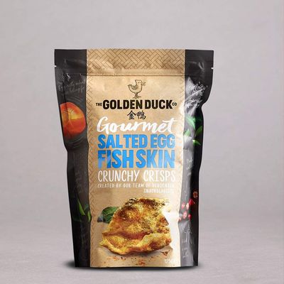 Golden Duck Salted Egg Fish Skin Crisps Potato Ridges Tempura (Salted Egg Fish Skin Crunchy Crisps 125g)