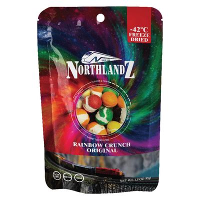 NORTHLANDZ Freeze Dried Candy | RAINBOW CRUNCH ORIGINAL | -42C Freeze-Dried | Assorted Sweet Fruit Flavors | 1.5ozeach| Light &amp; Crunchy Snack | Unique Candy Experience