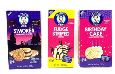 Goodie Girl Gluten Free Cookies 3 Variety Bundle, Birthday Cake, S'Mores &amp; Fudge Striped Cookies,(Pack of 3) Certified Gluten Free, Peanut Free, Egg Free and Kosher