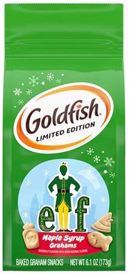 Goldfishs Crackers, Limited Edition Elf Maple Syrup Flavored Graham Snack Crackers, 6oz. bag wJS REDHOK DEALZ Sticker