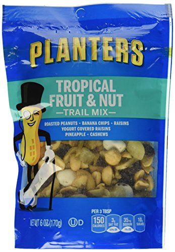 Planters Tropical Fruit &amp; Nuts Trail Mix (6oz Bags, Pack of 6)