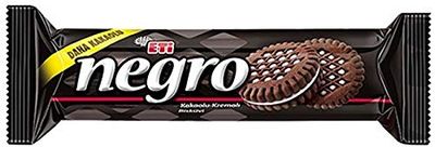 Eti Negro Cocoa Biscuit with Vanilla Cream Filling 110g 3.9 oz- PACK OF 18