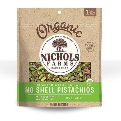 Nichols Farms Organic 1LB No Shell California Pistachios