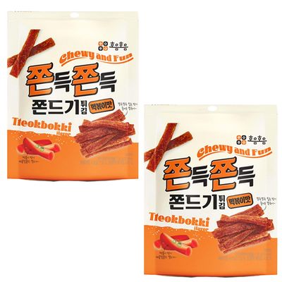 Jjondigi Korean Old School Snack Jjondgi 2 Pack Set (Tteokbokki/Butter squid/Spicy Buldak)  (Spicy Fried tteokbokki Flavor)