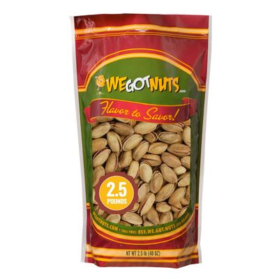 Turkish Antep Pistachios - 2.5 lbs (40oz) Premium Quality Kosher Roasted Pistachios By We Got Nuts - Natural &amp; Healthy Rich Flavor Snack - Whole &amp; Salted - Air-Tight Resealable Bag Package