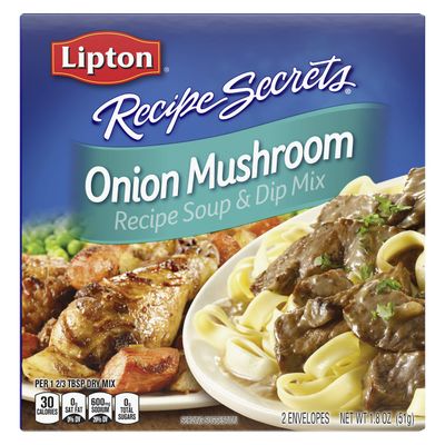 SOUP SECRETS Lipton Recipe Soup and Dip Mix For a Delicious Meal Onion Mushroom Great With Your Favorite Recipes, Dip or Soup Mix 1.8 oz, Pack of 12