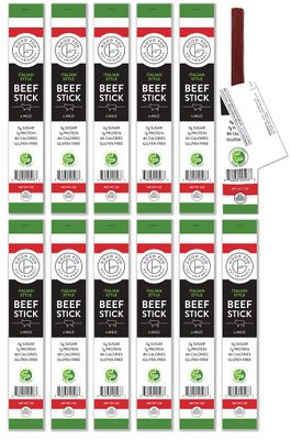 Good Fod Foods Italian Style Meat Sticks - Low FODMAP Snacks for a Healthy Gut, Zero Sugar Jerky Sticks, Keto Friendly, Gluten-Free Beef Sticks 1 Ounce (12 Pack)