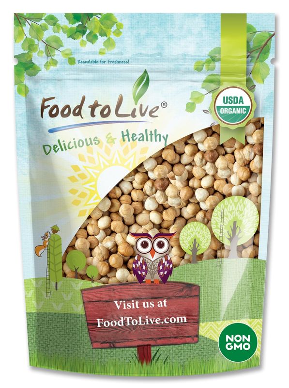 Food to Live Organic Blanched Roasted Hazelnuts, 4 Pounds - Non-GMO, Dry Roasted Filberts, No Skin, Whole Nuts, Unsalted, Kosher, Vegan, Bulk. Keto Snack. Great for Baking, Salads, and Granola.
