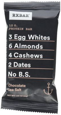 RxBar Chocolate Sea Salt Protein Bar,1.83 Ounce (Pack of 12)