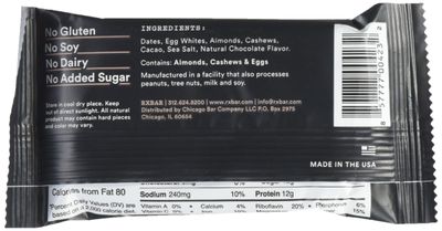 RxBar Chocolate Sea Salt Protein Bar,1.83 Ounce (Pack of 12)