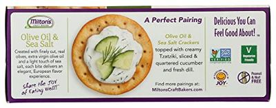 Milton's Organic Olive Oil &amp; Salt With Olive Crackers, Non GMO, Kosher, 6.8 Ounces (Pack Of 8)