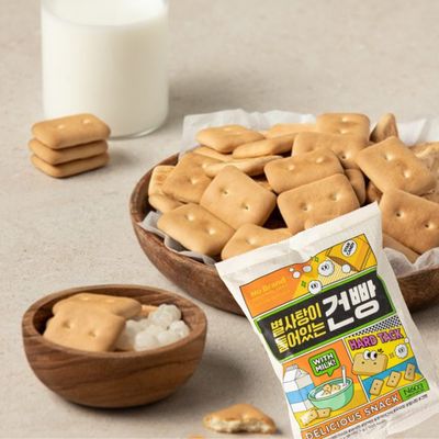 Korean Army Biscuits (Gun-bbang Geon-ppang) Hardtack Barley Snack with star candy 215g ê±´ë¹µ ë³„ì‚¬íƒ• | Perfect Choice for Daytime Korean Snack Ideal for camping trips and emergency kits