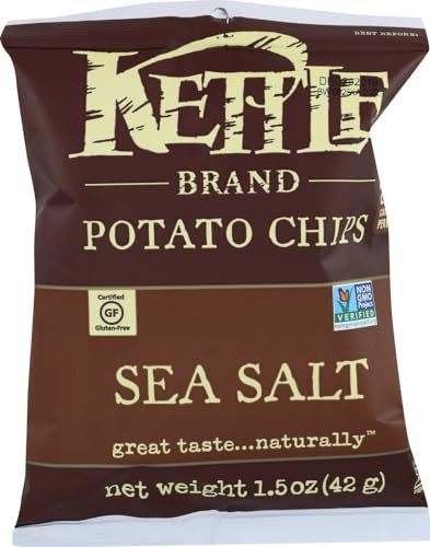 Kettle Brand Sea Salt Potato Chips, 1.5 Ounce - 24 per case.