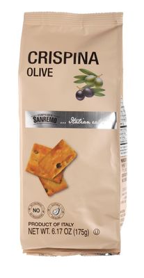 Compagnia Sanremo Cripsina with Olive 6.17 oz, Pack of 2, Product of Italy, Crunchy Gourmet Snack, Perfect with Cheese, Versatile &amp; Delicious