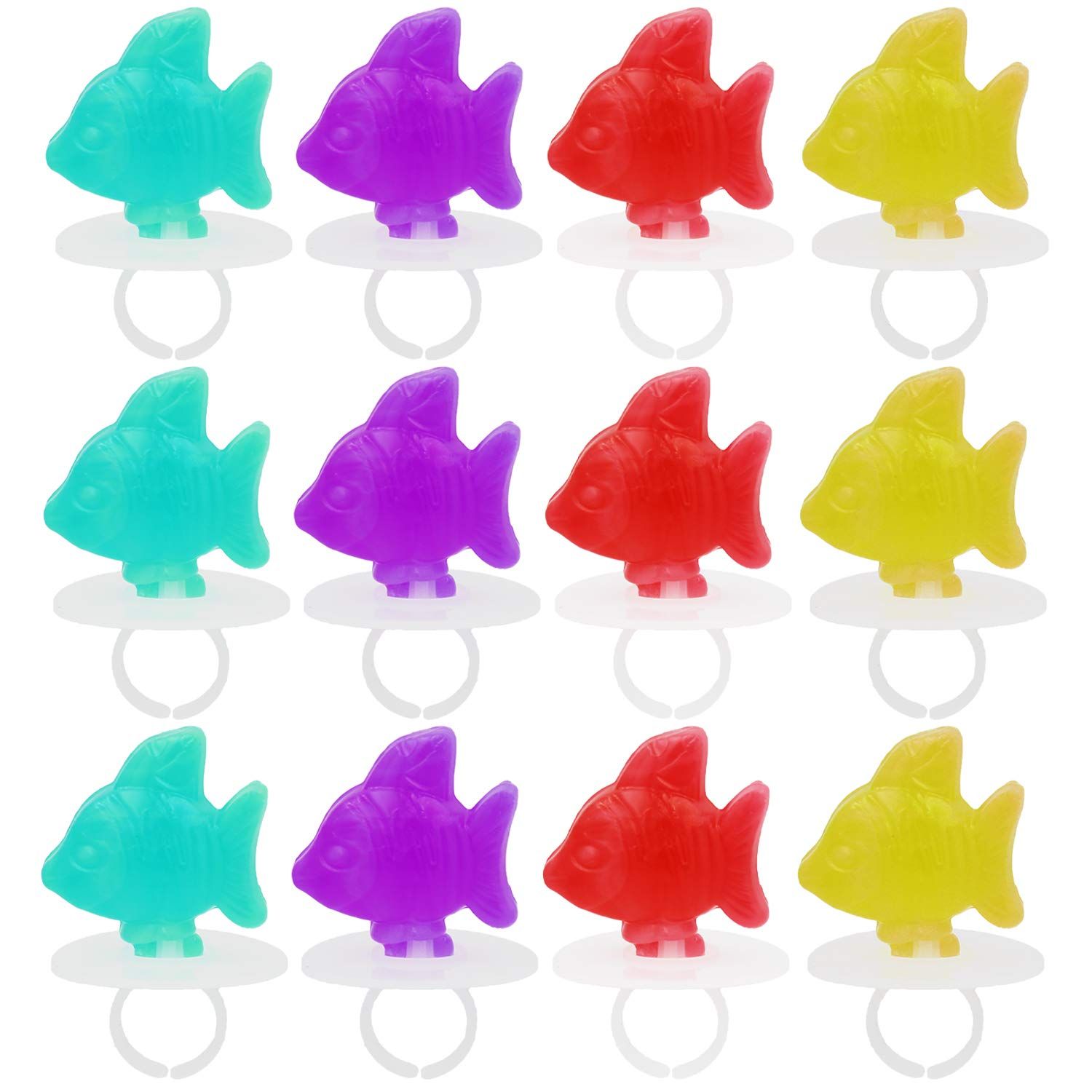 Fruidles Ring Candy Fish Suckers Fish Candy, Great for Birthday Parties, Events, and Goody Bag Fillers, Party Favors, Individually Wrapped 48 Pack