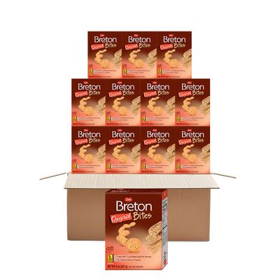 Dare Breton Minis Crackers, Original, 8-Ounce Packages (Pack of 12)